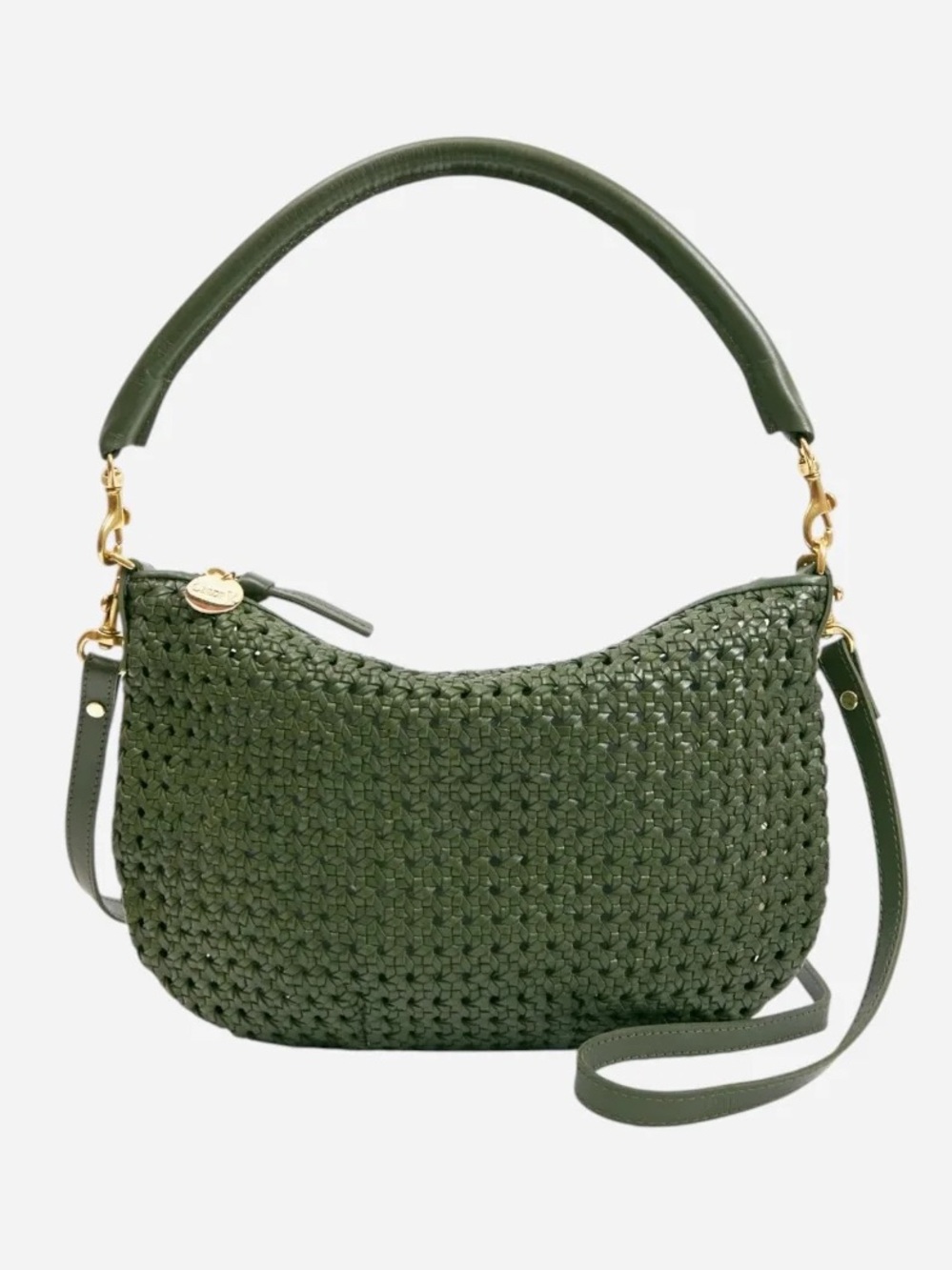 RARE Clare V. Petit Moyen in Army Rattan